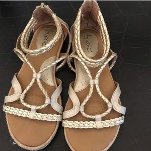 Gold braided leather BOC sandals